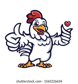 chicken character cartoon vector design