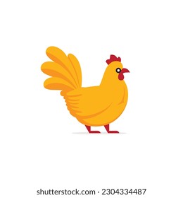 the chicken character is isolated on white background