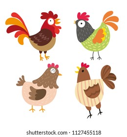 chicken character vector design