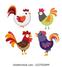 chicken character vector design