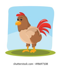 chicken character vector illustration design