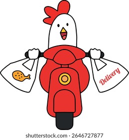 chicken character vector isolated illustration