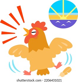 Chicken character who squeals loudly at dawn