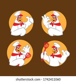 Chicken Chef Cartoon Character Mascot