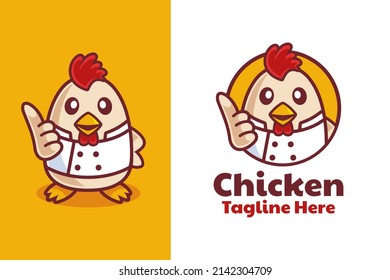 Chicken Chef Cartoon Logo Design