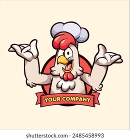 Diseño de Vector EPS de mascota de dibujos animados Chicken Chef