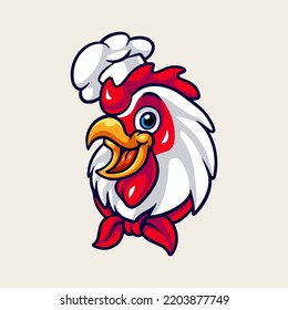 Chicken chef mascot logo design