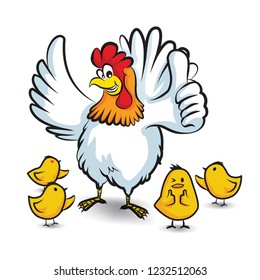 chicken and chick cartoon vector for illustration or design