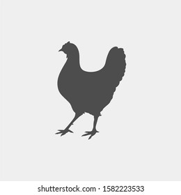Chicken and chick vector silhouette. Farm birds silhouettes
