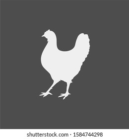 Chicken and chick vector silhouette. Farm birds silhouettes
