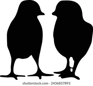 Chicken chicks vector or silhouette Designs
