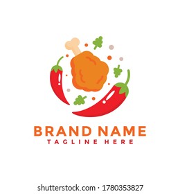 chicken and chilli food logo