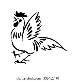 chicken Chinese style, vector