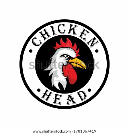 Chicken circle badge logo template vector