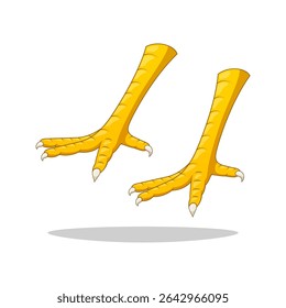 Chicken claw cartoon vector isolated on  white back graound.