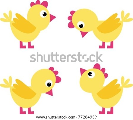 Chicken Clipart Stock Vector (Royalty Free) 77284939 - Shutterstock