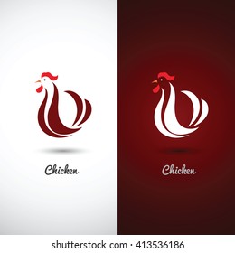 chicken and cock design symbol on white background , vector illustration