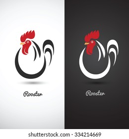 chicken and cock hand drawn sketch on white background , vector illustration