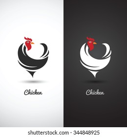 Chicken and cock hand drawn sketch on white background , vector illustration