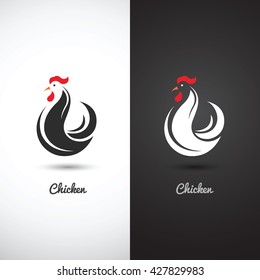 Chicken and cock hand drawn sketch on white background , vector illustration