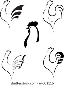 Chicken and cockerel. Company logo design.