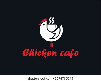 Chicken Coffee Logo – Unique Coffee Shop Branding with Rooster Icon.