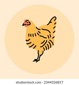 Chicken color concept. Farm animals. Digital illustration for web page, mobile app, promo.