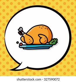chicken color doodle, speech bubble