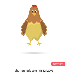 Chicken color flat icon for web and mobile design