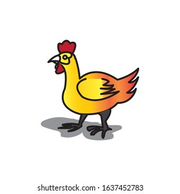 chicken color icon simple design vector education
