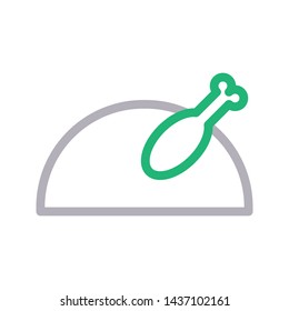 chicken color line vector icon