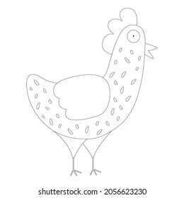 Chicken Coloring Page Illustration Preschool Printout Stock Vector ...