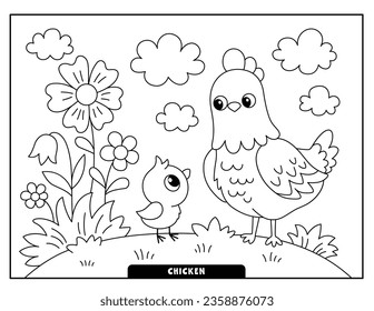 Chicken coloring pages for kids