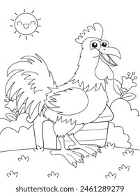 Chicken Coloring Pages for Kids and Adults.