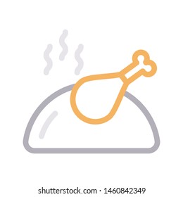 chicken colour line vector icon