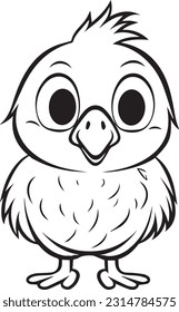 Chicken, colouring book for kids, vector illustration