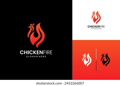 Hühnerkombination mit Brandlogo-Design