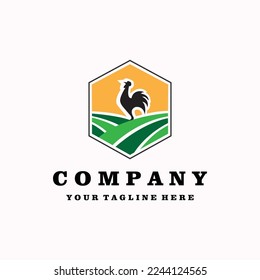 chicken company logo vector illustration design, minimalist icon template