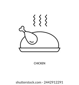 chicken concept line icon. Simple element illustration. chicken concept outline symbol design.