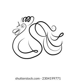 chicken continuous line drawing. Rooster, hen, chicken grill and egg logo meat farm line vector