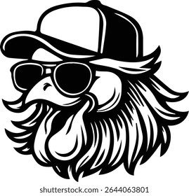 Chicken Cook mullet trucker hat design isolated on transparent background