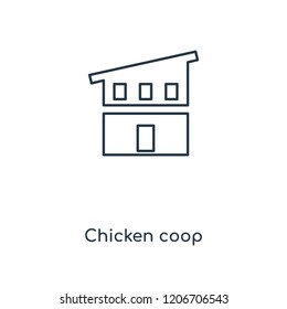 Chicken coop concept line icon. Linear Chicken coop concept outline symbol design. This simple element illustration can be used for web and mobile UI/UX.