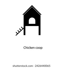 Chicken coop design flat simple vector illustrtion on white background..eps