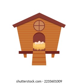 Chicken coop, hen house cartoon vector illustration