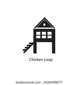 Chicken coop icon. Chicken coop design flat simple illustration on white background..eps