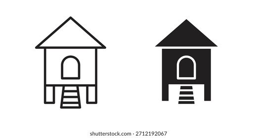 Chicken coop icon pack. Flat Vector Icon Design Element.