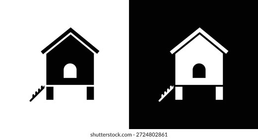 Galinha ícone de galinheiro silhueta vetor plana ilustração design pack.