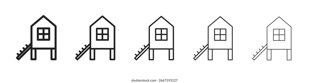 Chicken coop icon simple editable stroke series pack. eps10