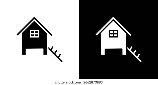 Chicken coop icon symbol. Vector icon in trendy flat design