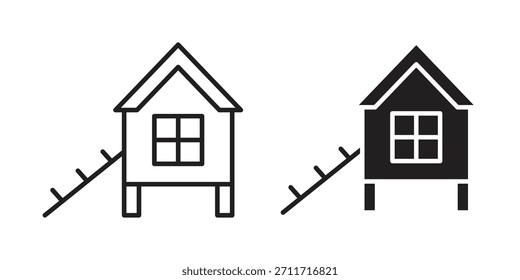 Chicken coop icon in Thin linear and flat style. sign and symbol set
